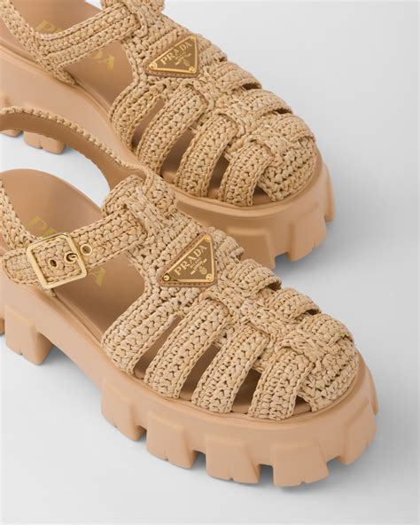 prada monolith crochet sandals|prada monolith gabardine boots.